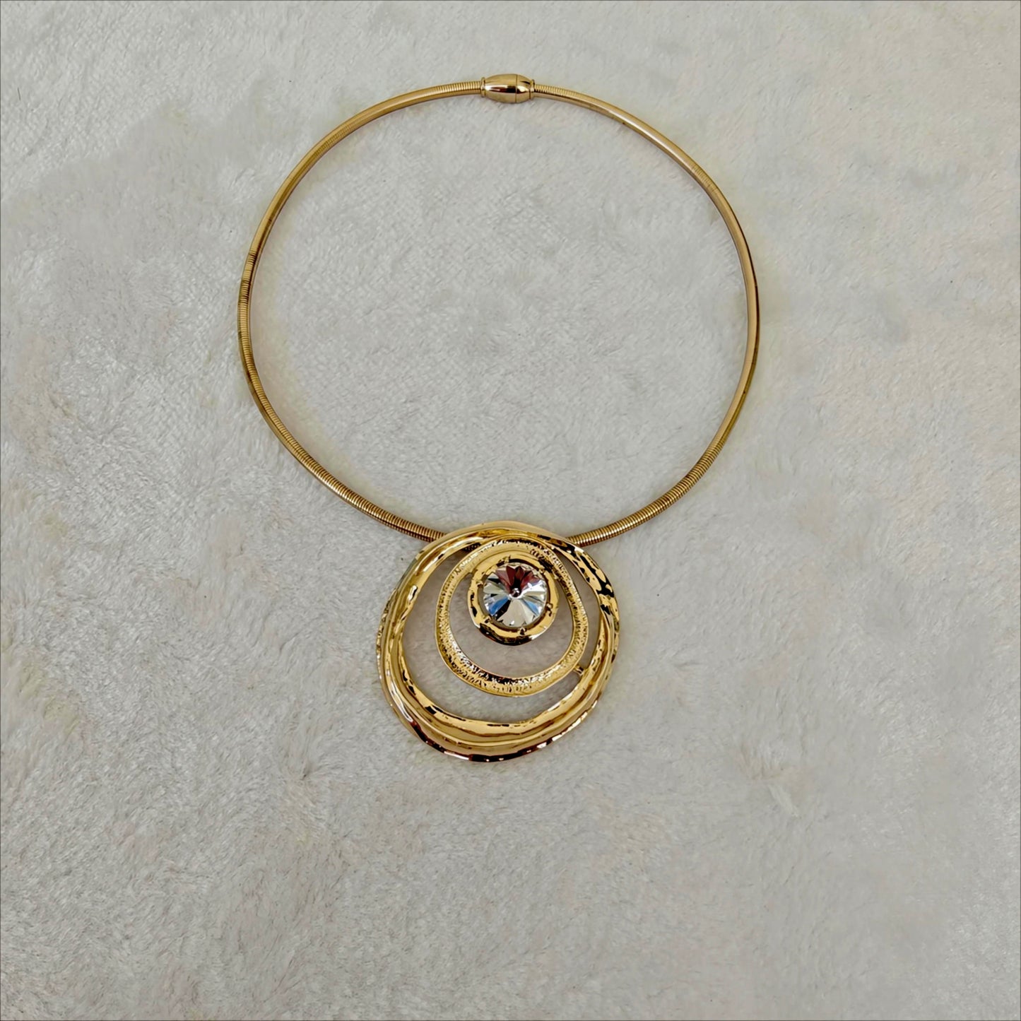 Korean Spiral Crystal Necklace