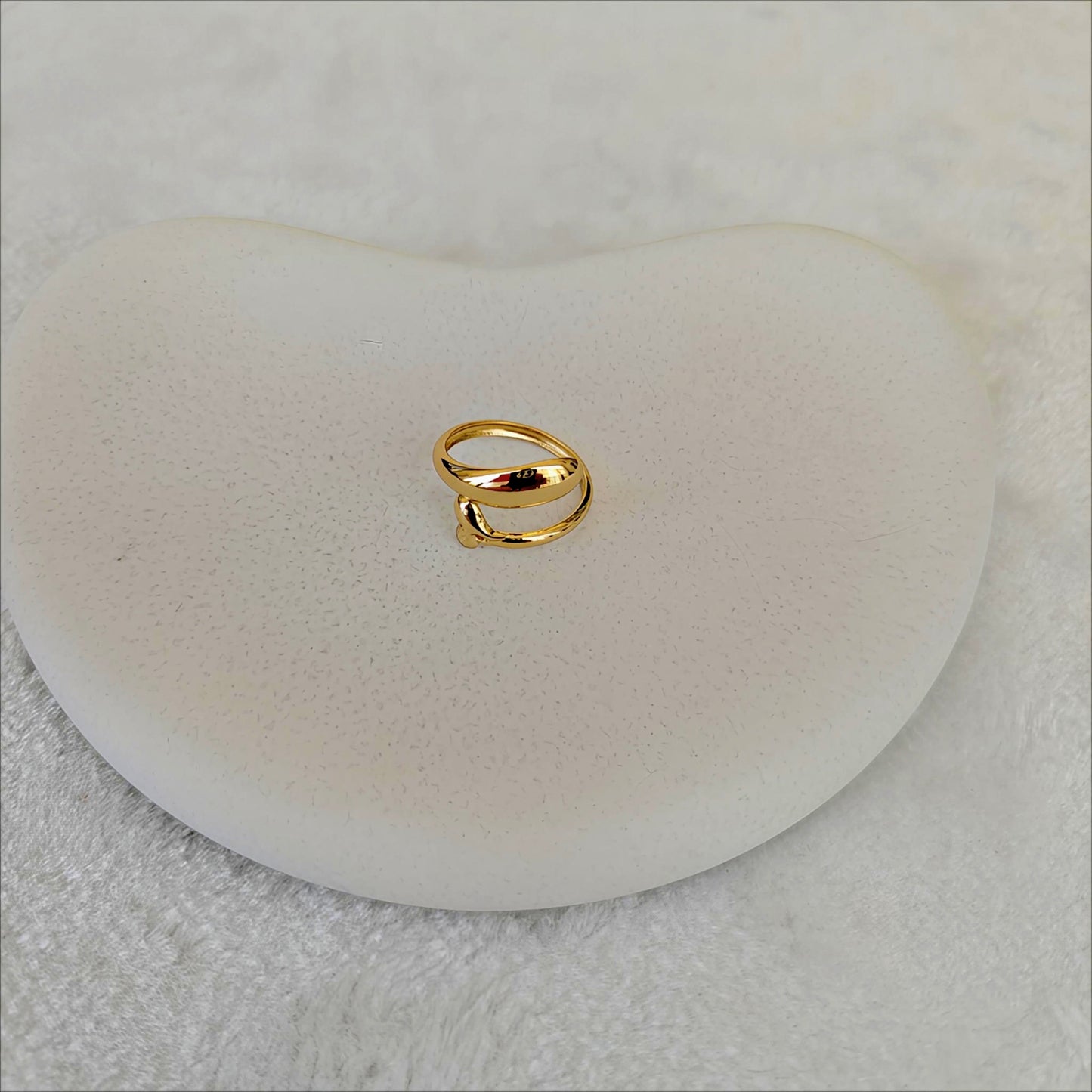 Korean Jewellery Teardrop Spiral Open Adjustable Ring