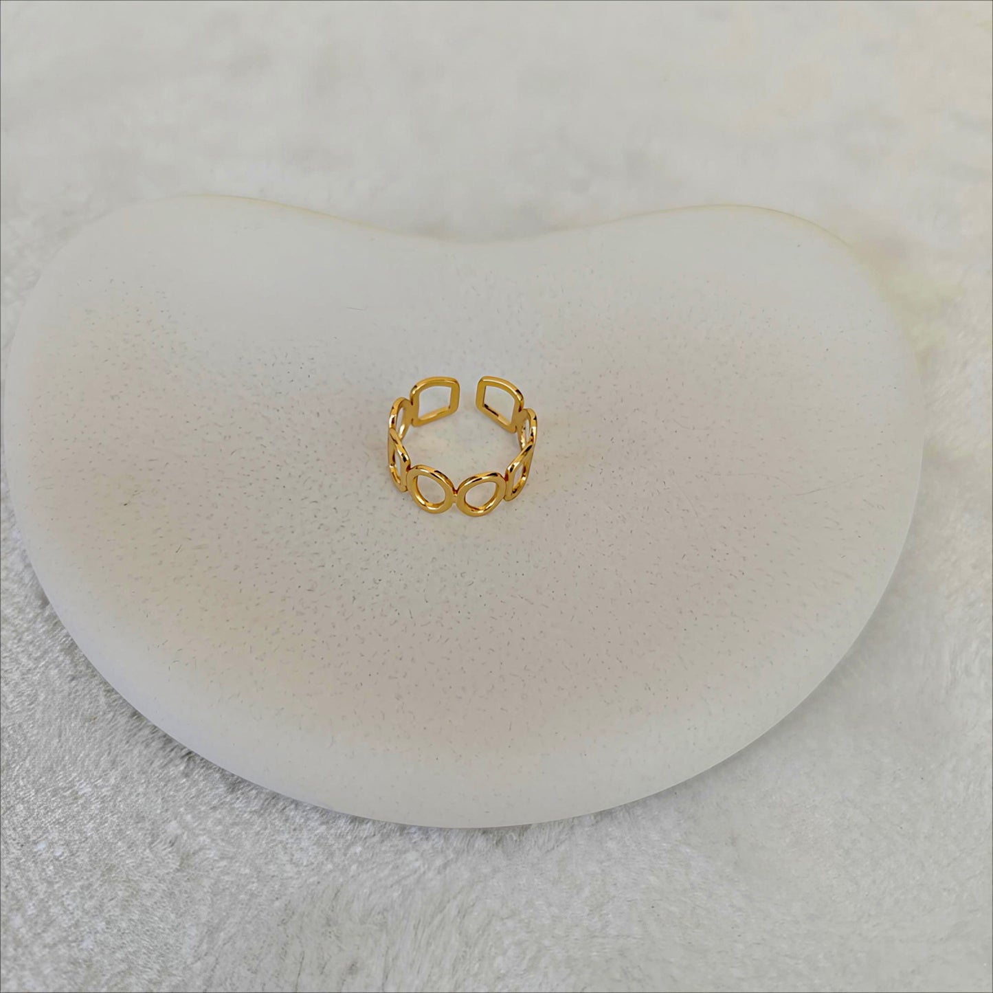 Geometric Cutout Adjustable Ring