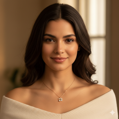 Dainty Sparkling Pendant Necklace - Rose Gold Finish