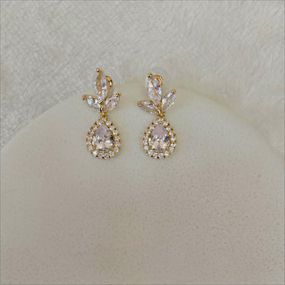 Elegant Pear Drop CZ Dangle Earrings