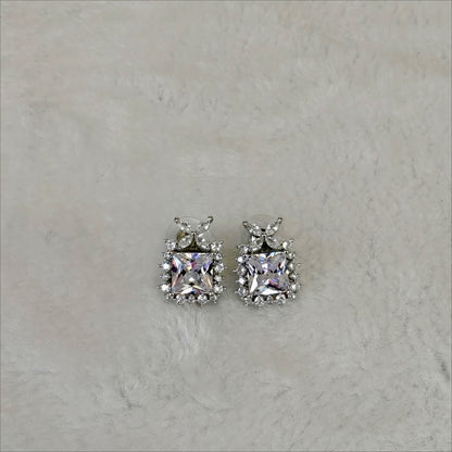 Princess Cut Halo Studs (2 Colors)