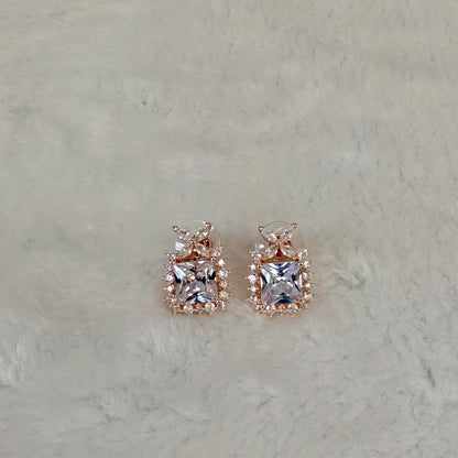 Princess Cut Halo Studs (2 Colors)