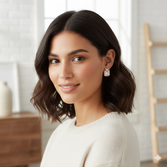 Princess Cut Halo Studs (2 Colors)