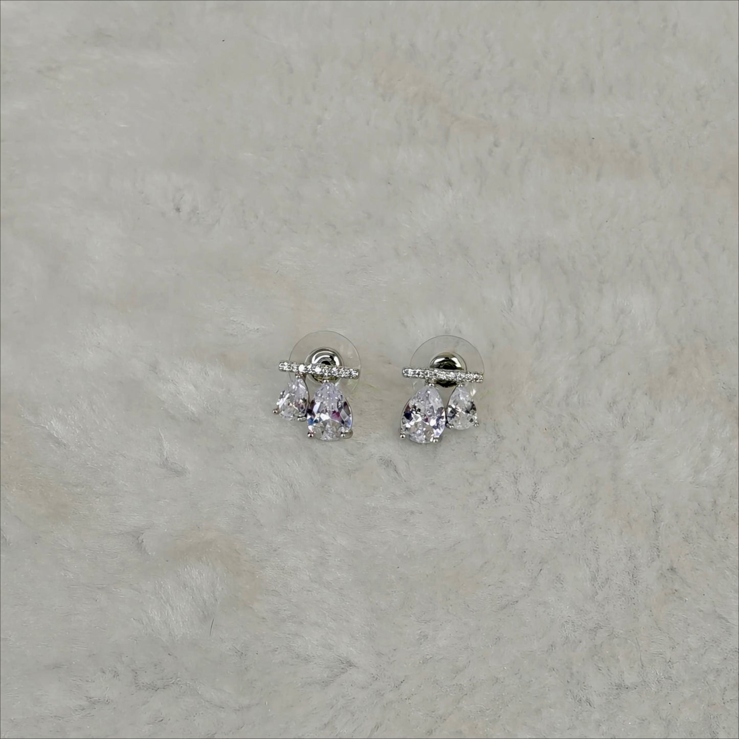 Sparkling Teardrop Cluster Stud Earrings