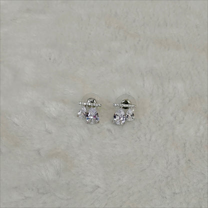 Sparkling Teardrop Cluster Stud Earrings