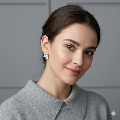 Sparkling Teardrop Cluster Stud Earrings