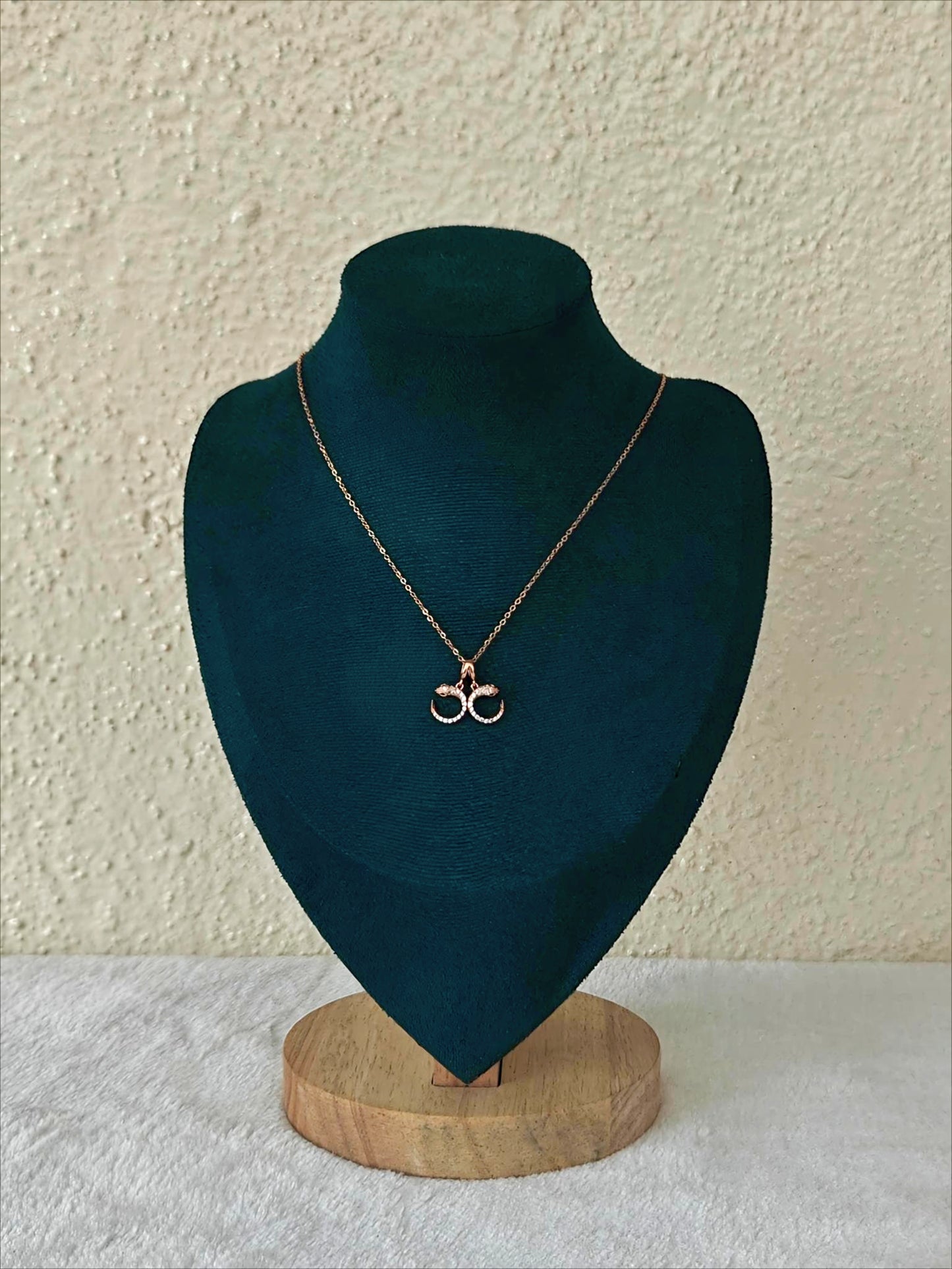 Edgy Dual Snake Charm Necklace
