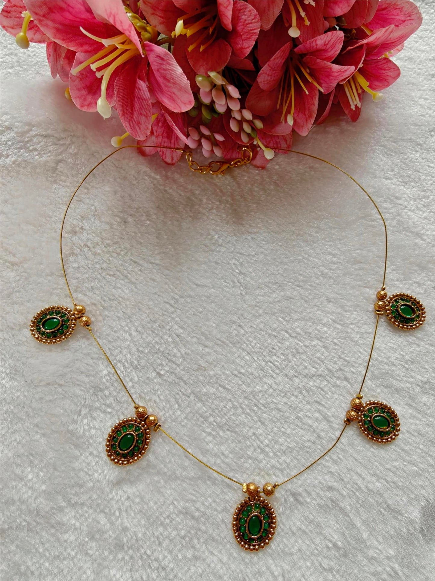 Elegant Green Stone Invisible Chain