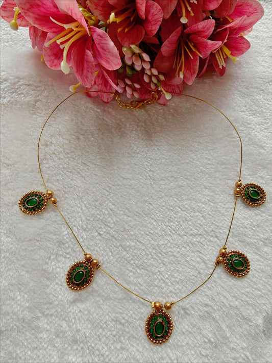 Elegant Green Stone Invisible Chain