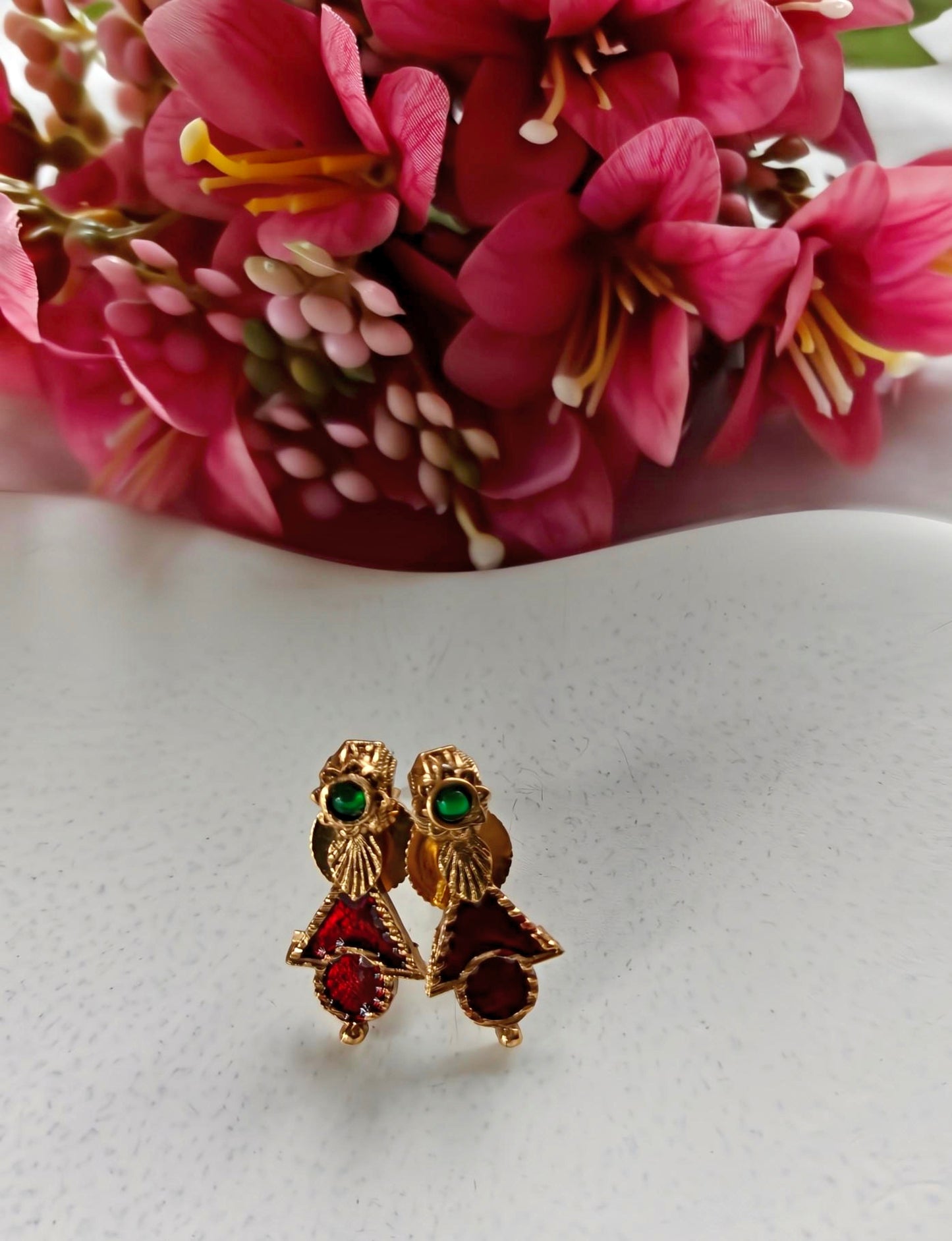 Festive Red Stone Necklace Set