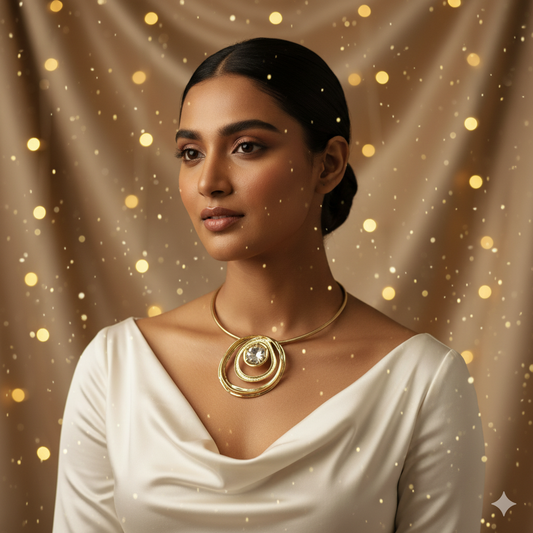 Korean Spiral Crystal Necklace