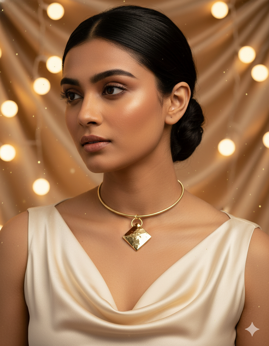 Korean Diamond Shape Pendant Necklace