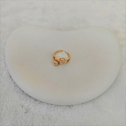 Rose Gold Korean Jewellery Marquise Crystal Wrap Adjustable Ring
