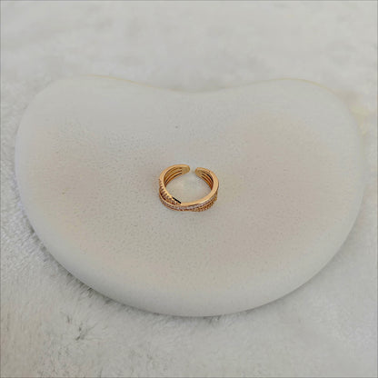 Criss-Cross Crystal Adjustable Ring