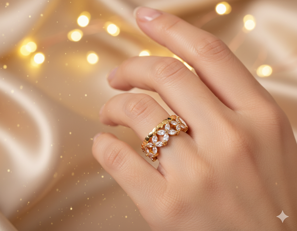 Flower Cluster Adjustable Ring