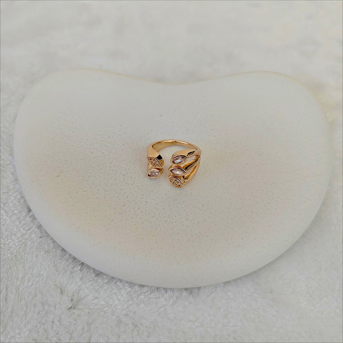 Rose Gold Marquise Crystal Wrap Ring