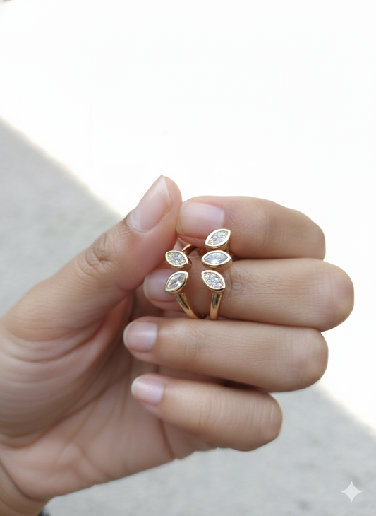 Rose Gold Marquise Crystal Wrap Ring