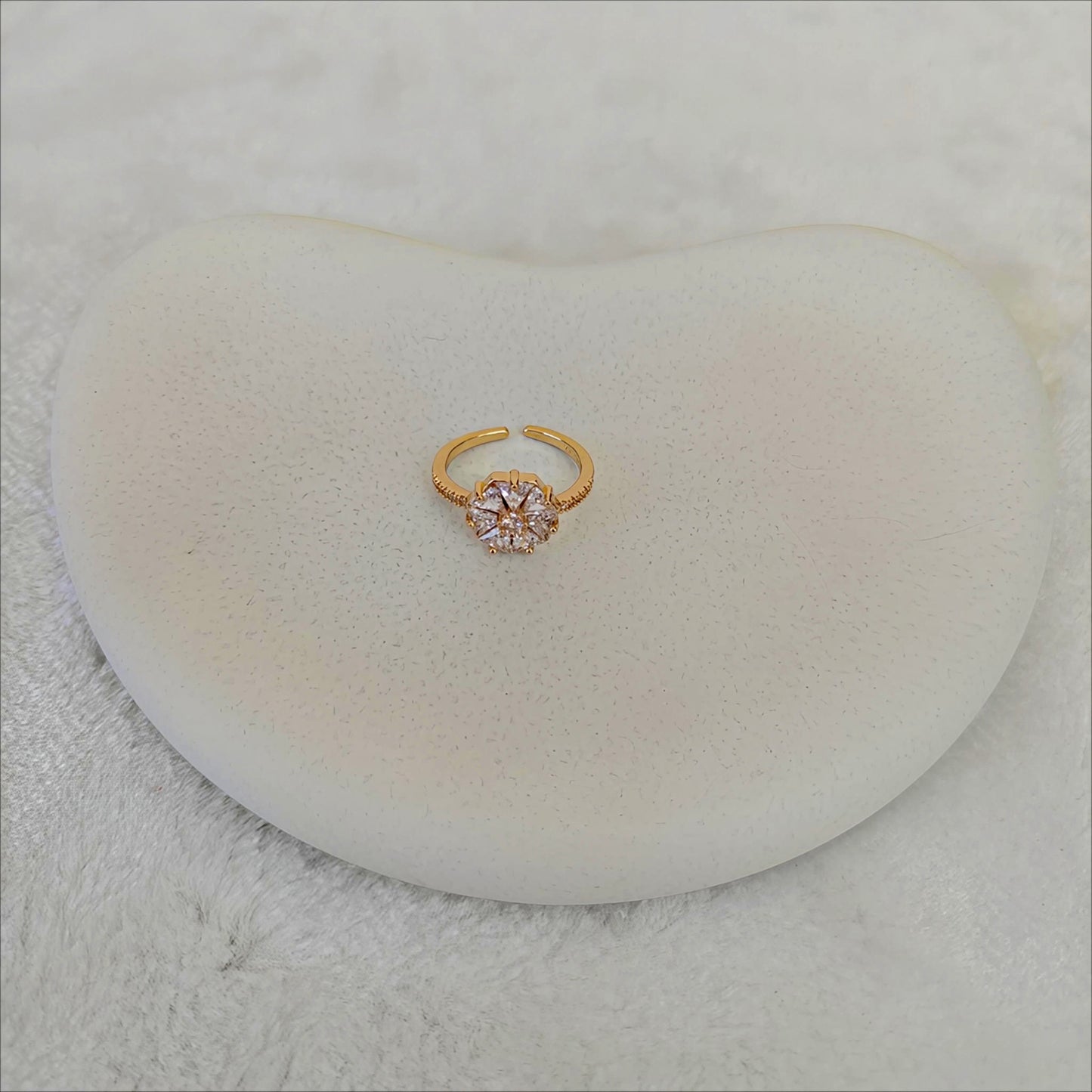 Crystal Cluster Adjustable Ring