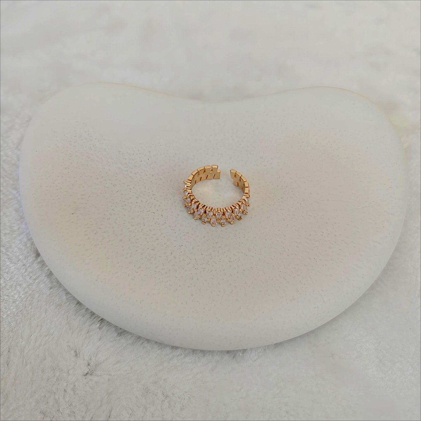 Crystal Tapered Drop Adjustable Ring