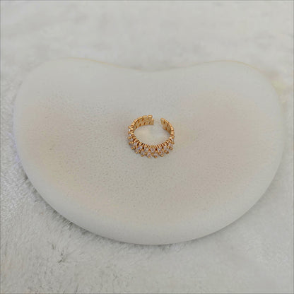 Crystal Tapered Drop Adjustable Ring