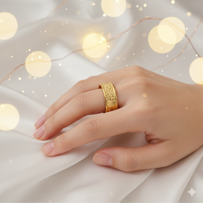 Gold Minimalist Band Adjustable Ring