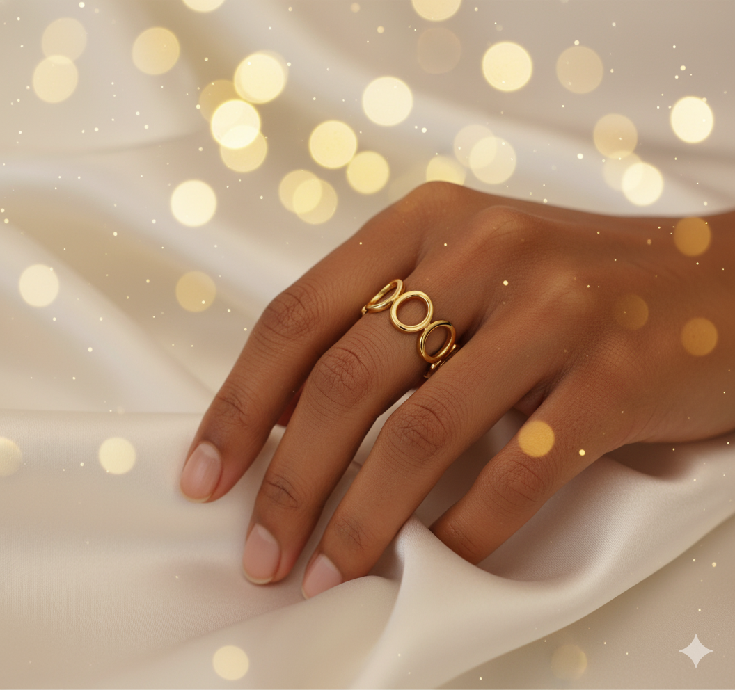 Geometric Cutout Adjustable Ring