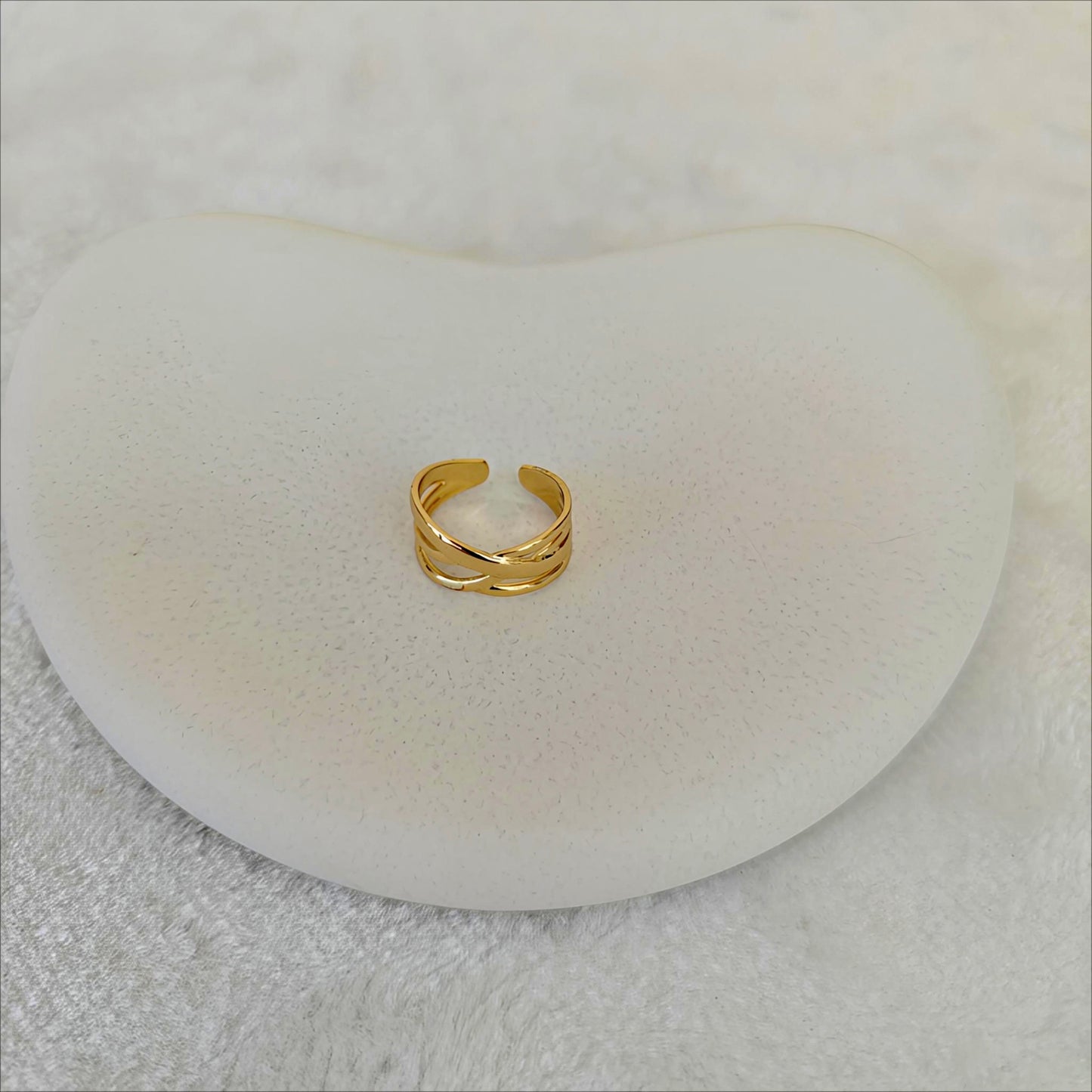 Triple Criss-Cross Adjustable Ring