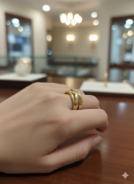 Triple Criss-Cross Adjustable Ring