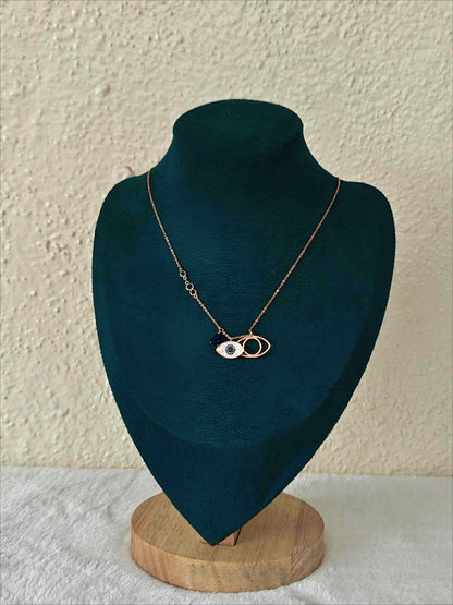 Rose Gold Evil Eye Protection Necklace