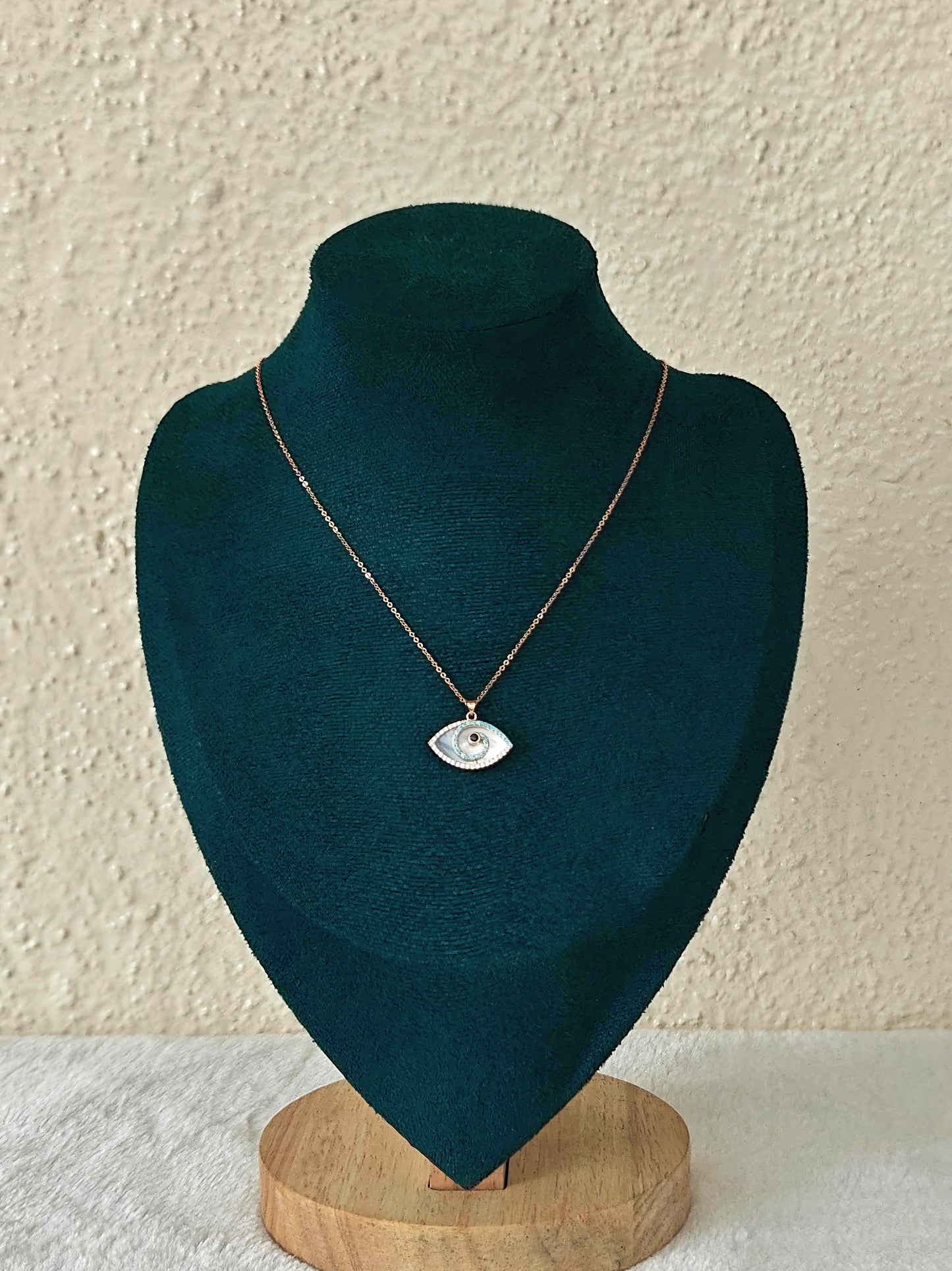 Rose Gold Plated Evil Eye Pendant Necklace