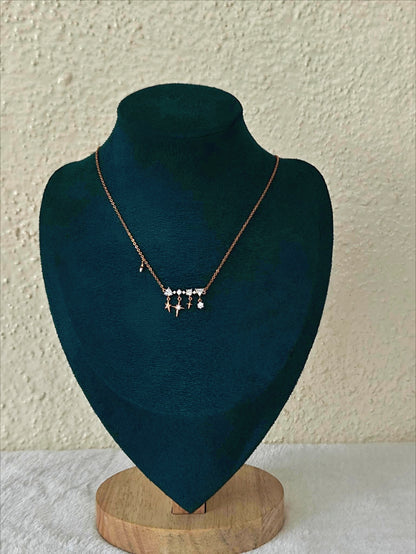 Rose Gold Sparkle and Star Necklace