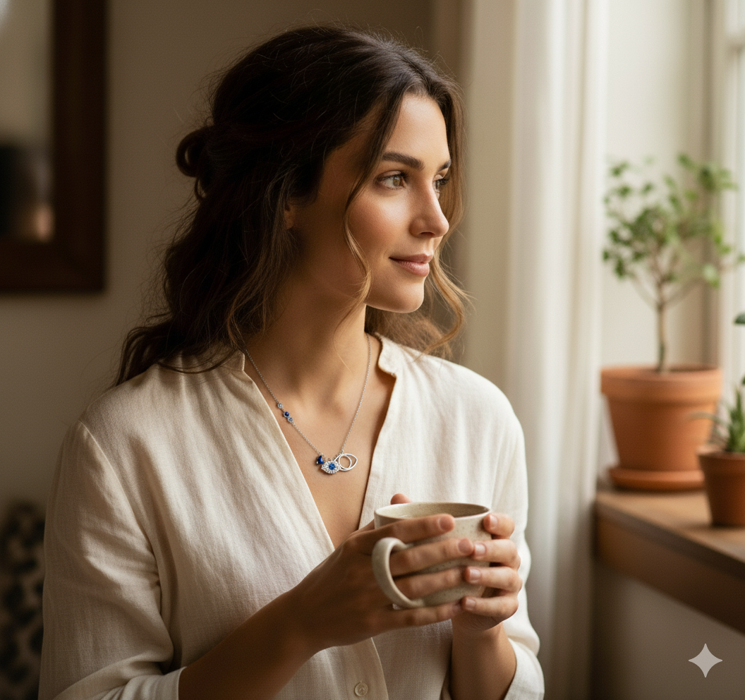 Silver Evil Eye Protection Necklace