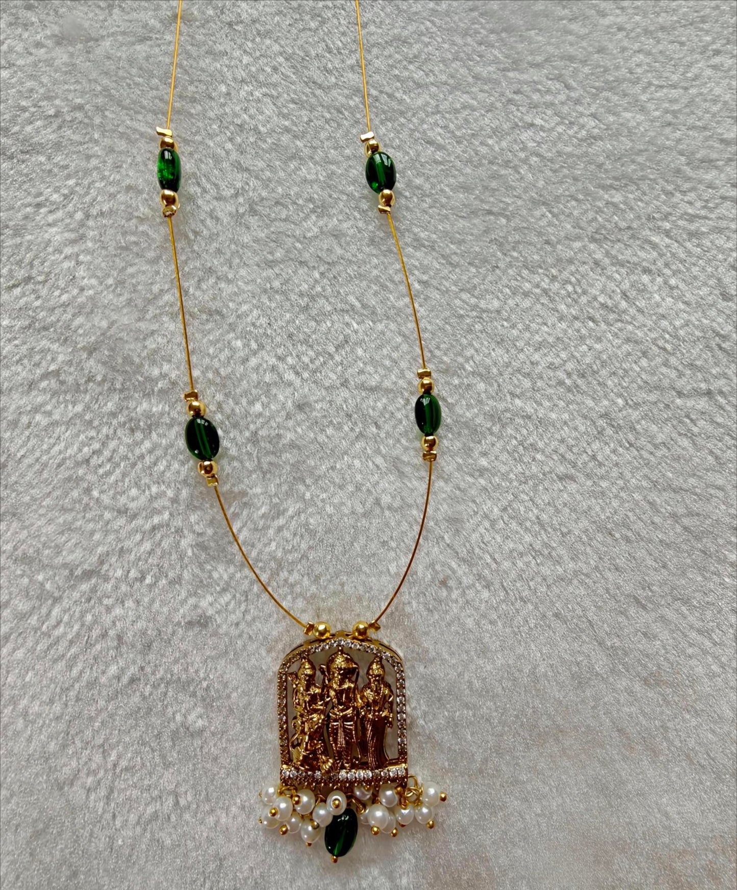 Traditional Temple Pendant Invisible Necklace