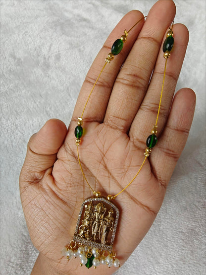 Traditional Temple Pendant Invisible Necklace
