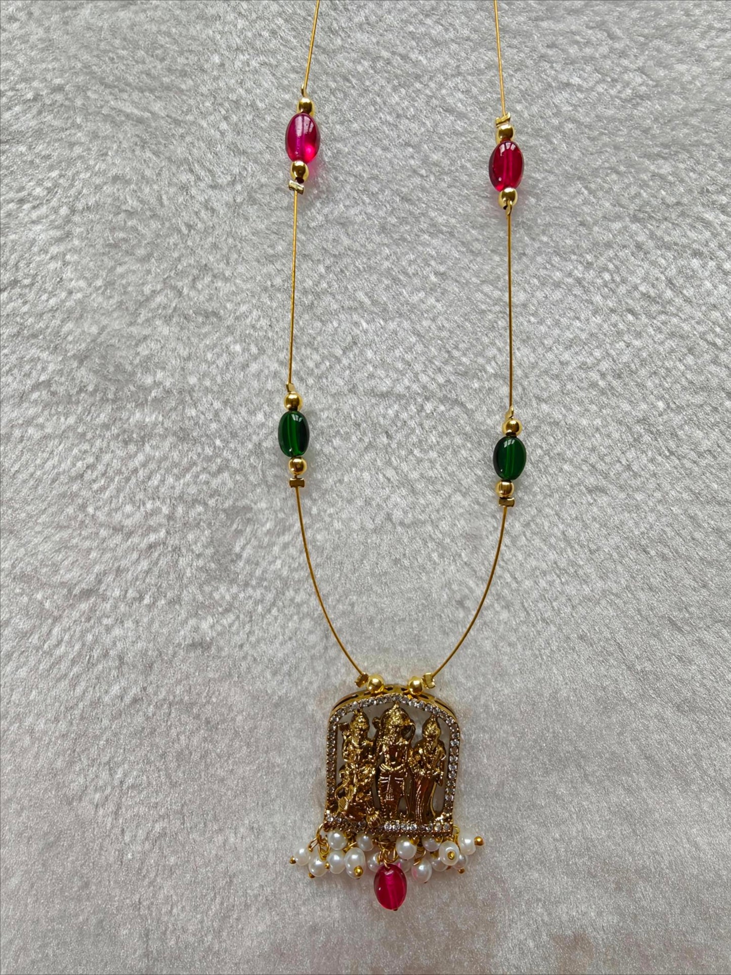 Traditional Temple Pendant Invisible Necklace