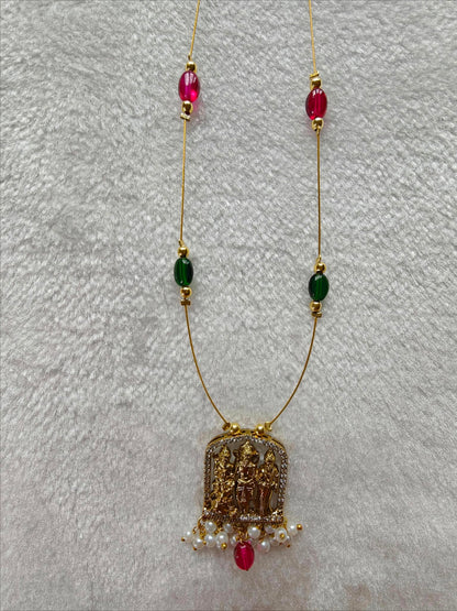 Traditional Temple Pendant Invisible Necklace
