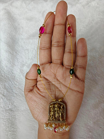 Traditional Temple Pendant Invisible Necklace
