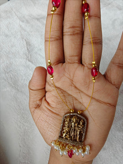Traditional Temple Pendant Invisible Necklace