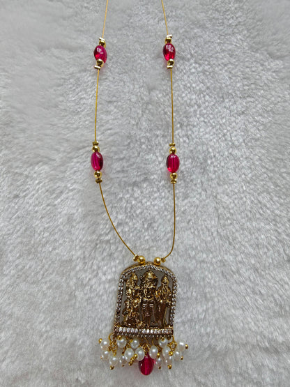 Traditional Temple Pendant Invisible Necklace